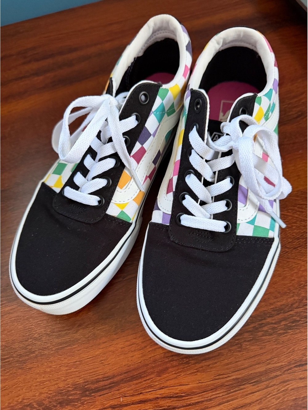 Vans Old Skool Rainbow Checkerboard women's size 8